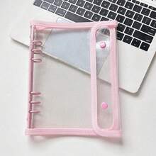 Sổ đựng sticker/ảnh 6 vòng A5 trong suốt có khóa bấm, bìa PVC, thích hợp làm sổ đựng ảnh/ảnh kỷ niệm, đồ dùng học tập và văn phòng phẩm. - A5 - Xem 10