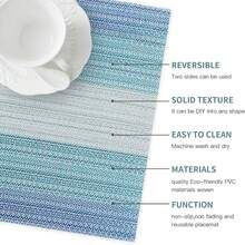 1 pieza Mantel de mesa plegable, impermeable y lavable, color azul, apto para decoración de mesa interior y exterior - Multicolor - Ver 8