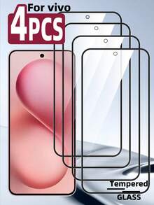 4pcs Full Coverage Tempered Glass Screen Protector, High Definition High Hardness, Scratch-Resistant, Shockproof, Fingerprint-Proof, Oil-Proof, Compatible With Phone Case, No White Edges, No Bubbles, Easy Installation - Clear - View 104