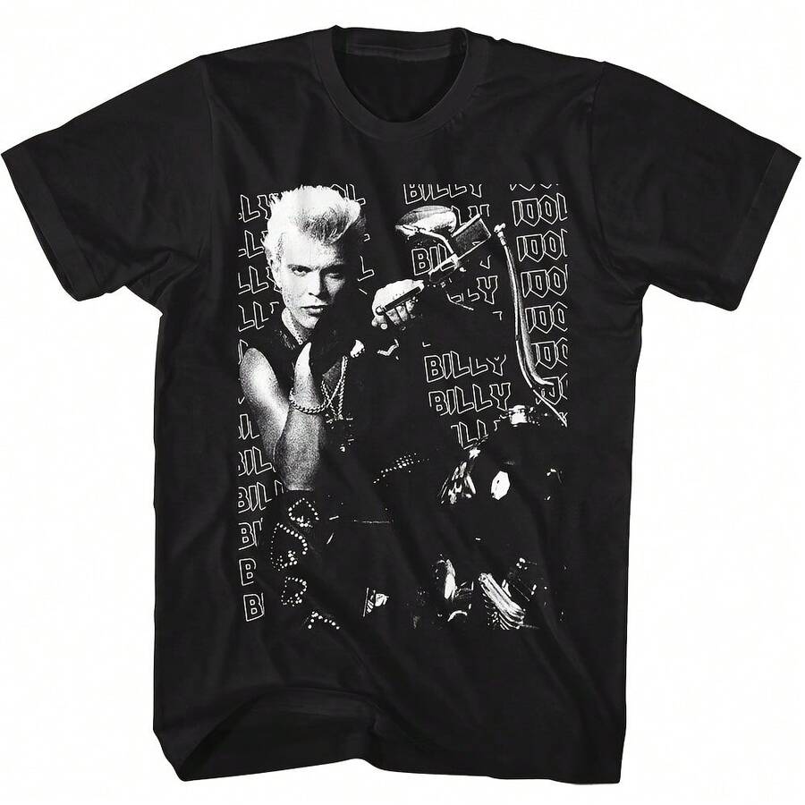 Billy Idol Motorcycle Photo T-Shirt - Black - View 1