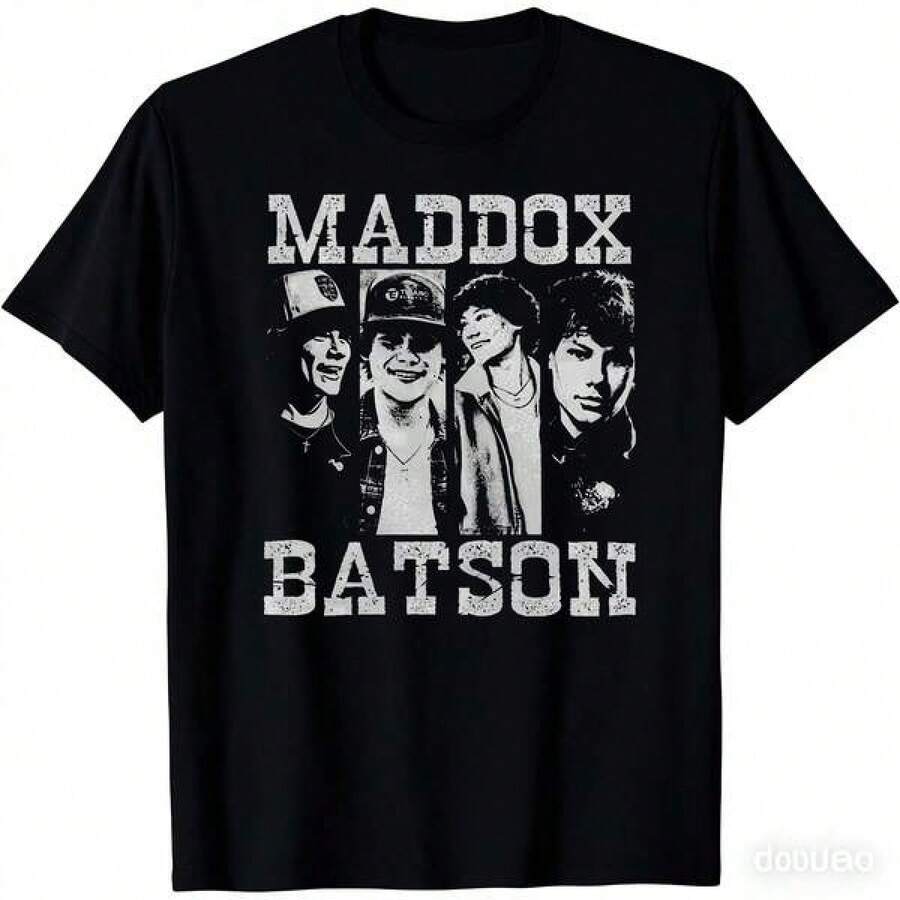Maddox Batson T-shirt för män för Country Music Tour - Officiell merchandise för fans, T-shirt med tema Maddox och Football 2026 - Fanmerchandise, Konsert-T-shirt, Casual T-shirt med rund hals, Lämplig för turné och vardagsbruk. Elegant och avslappnad design, perfekt för både män och kvinnor. T-shirt med rund hals, sporttopp, tröja för utekvällar. Lämplig för utomhusaktiviteter, arbete, kontor, semester eller studentfirande, citat, minimalistisk grafisk design eller roliga mönster. - Svart - Visa 1