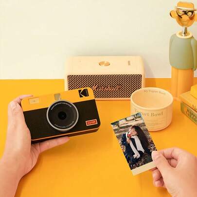 Kodak Instant Camera, Photo And Print In One, Automatic Photo Lamination, Clear And Long-Lasting Photos Without Ink, Various Filter Effects, Retro Instant Camera, Portable For Students And Travelers.