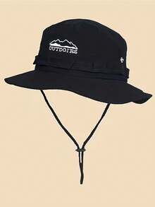 1pc Outdoor Bucket Hat, Drawstring Hat, Suitable For Hiking, Summer Travel Hat, Multiple Colors To Choose From - Multicolor - View 6