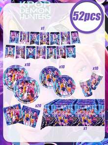 Hasbro Demon Girl Group 印花一次性裝飾餐具套組，適用於各種節日派對與聚會裝飾，適合節慶慶祝、生日派對及戶外用餐派對的裝飾用品 - 多款 - 查看 18