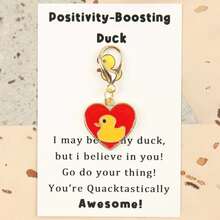 1pc/2pcs Positivity-Boosting Duck Enamel Keychain | "You're Quacktastically Awesome" Gift - Multicolor - View 7