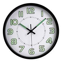 Horloge murale numérique lumineuse créative, horloge à quartz silencieuse lumineuse pour salon et chambre à coucher - Cadre noir, visage blanc - Voir 2