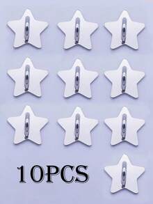 2pcs Silver Star Shaped Phone Lanyard Decoration Hooks, Convenient To Carry, Adhesive Back To Prevent Falling Off, Fashionable And Elegant. - Star - View 11