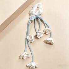 Ethereal Lily Of The Valley Ribbon Hair Tie, Gentle Side Ponytail Hair Rope, Sweet Fairy Hair Accessory For Bun Hairstyles - Multicolor - View 7