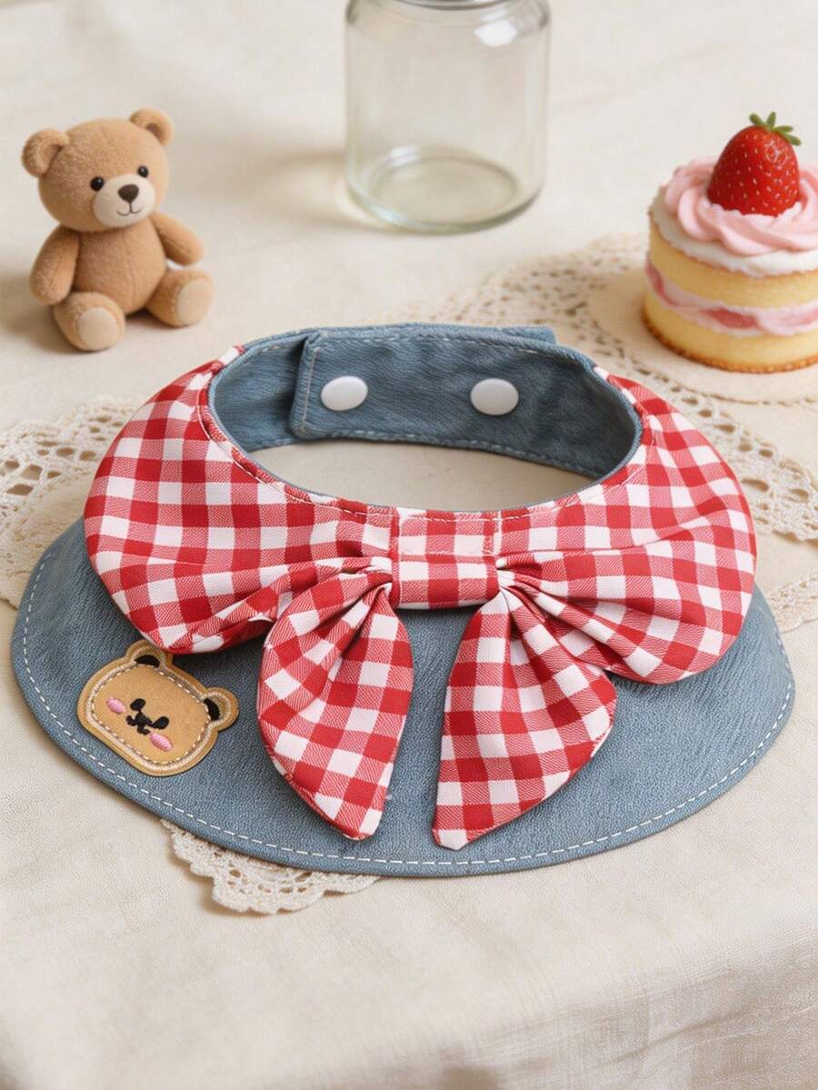 Gravata borboleta ajustável, macia e confortável, ideal para animais de estimação de pequeno e médio porte, como cães e gatos, para uso interno e externo. - Azul - Ver 1