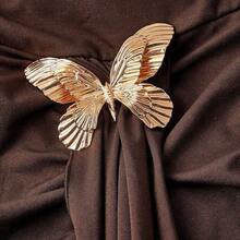MOD Plus Size Women's Brown Ruched Dress,Wedding Party Dress,Elegant Dress Women,Formal Dress, Dress, Party Dress,Metal Buckle Decoration,Country Concert Outfit,Old Money Style Women,Dresses For Women Party Formal Dresses For Wedding Guest Pleated Tight Dress Brown Wedding Guest Dress Brown Elegant Long Dress Chocolate Brown Dress Brown Long Dress Butterfly Dress Brown Elegant Dress - Marrón - Ver 3