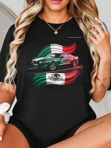 Diseño gráfico impreso, Arte de coche Mustang Fl-ag mexicano con nombre de Eduardo, Verde Blanco Rojo, Estilo militar, Tema patriótico, Decoración para amantes del automóvil.jpgRegalos personalizados: Camisetas para mujer con estilos modernos, hippies, casuales y minimalistas. Ropa masculina personalizada única, armarios cápsula, ropa básica/urbana para hombre. Regalos ideales para novios, familiares y amigos, adecuados para cumpleaños, vacaciones, colegio/competiciones, deportes/escalada, etc., también adecuados para la moda de otoño y actividades urbanas. Verano negro. - Negro - Ver 2