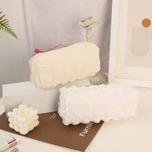 Estuche de lápices color crema, bolsa de papelería linda, caja de lápices de alta calidad, diseño adorable en 3D con corazón + Estuche de lápices con diseño de crema batida, fácil de almacenar papelería y monedas. Artículo esencial dulce y lindo para estudiantes - perfecto para volver a la escuela y llevar, puede almacenar útiles escolares, estuche de lápices, etc. - Nuevo modelo - Ver 3