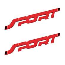 2 PCS Metal Car Sport Sticker 3D Premium Hood Bumper Emblem, Self-Adhesive Side Fender Badge With Sport Logo, Glossy Black Finish, Durable Weatherproof Decor For Most Vehicles - Red - View 7
