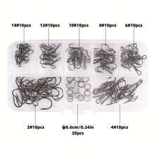 90pcs Assorted Fishing Hook Set, Includes Lure Treble Hooks With Detachable Rings, Carp & Catfish Sequin Lures With Butterfly Hooks, Comes With Tackle Box - Multicolor - View 7