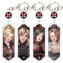 1pc Crisis 4 Keychain, Keychain, Anime Keychain, Leon Kennedy, Wong, Albert Wesker, Jack, Luis, Ashley, Leon Keychain, Bag Pendant, Car Pendant, Hanging Decoration, Birthday Gift, Party Favor - 彩色 - 查看 1