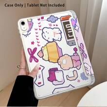 1 pieza Funda protectora de cristal acrílico con soporte, con diseños lindos de conejo y otros patrones, compatible con modelos populares de tabletas Honor/Apple y otros, plegable anti-doblado, esquinas reforzadas de silicona, función de encendido/apagado automático, ranura para lápiz, soporte plegable de varios ángulos - Protección diaria perfecta, regalo ideal - Multicolor - Ver 4