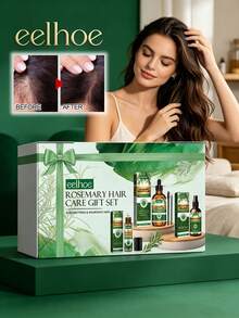 EELHOE Rosemary Hair Care Gift Set - 10ml Hair Care Roller Oil + 60ml Essential Oil + 30ml Hair Care Spray Moisturizing Nourishing Reduce Breakage Improve Hair Split Ends Relieve Discomfort - 迷迭香 - 查看 1