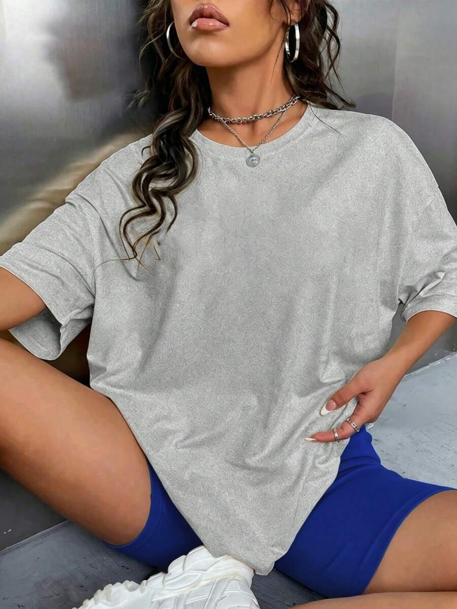 Home Casual Round Neck T-Shirt And Shorts Set - Multicolor - View 1