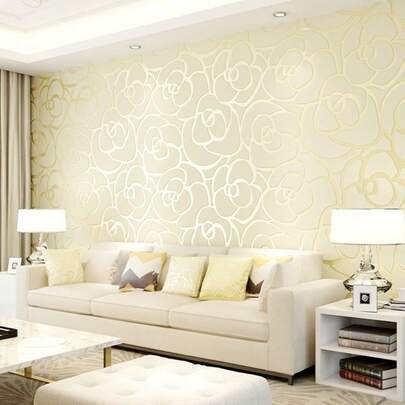 Giấy dán tường 3D họa tiết hoa, giấy dán tường hoa hồng 3D phẳng có thể tháo rời, phù hợp cho người thuê nhà, thích hợp cho phòng ngủ, phòng khách, giấy dán tường thẩm mỹ.