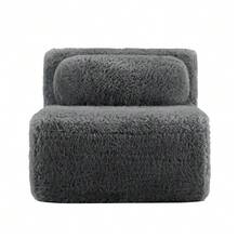 Aviana Sofa Without Armrests With Cushions And Plush Cover - Grey - View 12