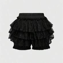 Spring|Summer Carnival Party Casual White Lolita Multilayers Cake Skirt With Bow, White Gothic Lace Splice Bow Solid Pumpkin Lantern Shorts, Bridesmaids Dress - Rosa - Ver 3