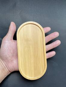 1 chậu trồng cây mọng nước hình oval bằng gốm sứ sáng tạo kèm khay tre. - A - Xem 6