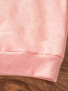 Toddler Cartoon Print Hooded Sweatshirt - Pink - View 4