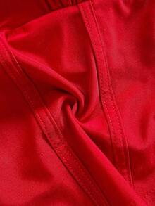 Camiseta sin mangas de punto rojo con escote en V y espalda cruzada, adecuada para citas, estilo bohemio, vacaciones, otoño, ropa de mujer, vintage, días festivos - Rojo - Ver 6