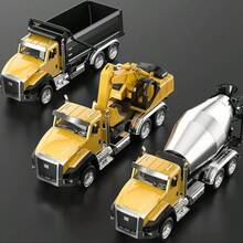 ✨[Construction Vehicle Set]3 Pack Truck Toy-Birthday Gifts|Diecast Semi Trucks Transport Set-Big Garbage Truck,Oil Tanker,Transport Vehicle Toy Pull Back Action-1/50 Scale Metal Collectible Model Alloy Car Vehicles|Children's Day Gifts For Kids Boys✨ - Gold - View 2