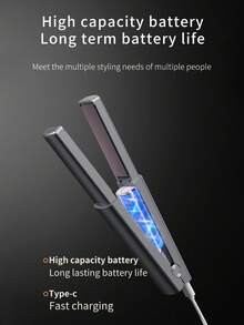 2600mAh 無線直髮夾兼捲髮器，適合細軟髮，迷你 USB 充電式平板夾，3 段溫度設定，鈦金屬面板，50 分鐘續航，旅行尺寸，打造順直髮或柔波浪 - 彩色 - 查看 7