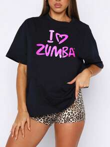 1 Piece 180g Women's T-Shirt, Men's T-Shirt. Casual Cotton Crew Neck T-Shirt. Women's Athletic T-Shirt. Designed By Y2K Generation Artists In The Bababask Style, Made From 100% Pure Cotton. Creative Cartoon Pattern Design, Comfortable Short Sleeves, Zumba Style. - 黑色9 - 查看 6