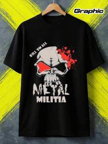 Camiseta unisex de manga corta, para hombrePeso pesado180 g/m²100%MetalMiliciaCráneo&RojoSalpicaduraGráficoCamiseta-VintageGóticoEstiloRedondoCuelloCortoMangaInformalTeeParaConciertosGimnasio&InformalVestimenta-Para todas las estacionesAjusteMetalMúsicaVentiladorPrendas de vestirdemujer, MichaelJacksonGráficoCamisetaDulceDiseño,VeranoInformalDesgaste, CalienteClimaWear,camisetasparamujer,camisetasparahombre,playerasdehombre,,y2k,spiderman,regalosparaEsonovio,RetroVintage,playerasdehombregimnasio, spiderman, FIFACampeonato Mundial2026Camiseta,,regalosparaEsonovio, - Negro - Ver 1