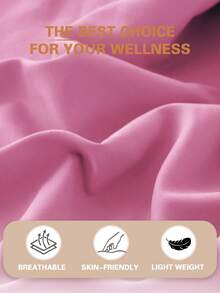 1pc Pink Super Soft Solid Color Fitted Sheet, Bedding, Lightweight Fitted Sheet, Mattress Cover, Deep Pocket Design Up To 11.8 Inches Fitted Sheet, Soft & Breathable, Suitable For Single, Double, Queen, King Size Beds, All Seasons, Room Decor, Machine Washable - Pink - View 7