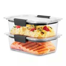 Rubbermaid 3.2 Cup 2pk Brillance Food Storage Container: Clear Plastic, Microwave & Freezer , Dishwasher Top-Rack - 1 - View 2