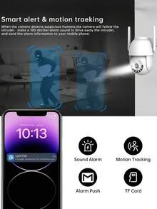 Easy Installation, 3MP WiFi Home Security Camera, DIY Voice Auto Alarm, 5X Zoom, Two-Way Audio, Motion Detection, Full-Color Night Vision, IP66 Waterproof, Cloud & SD Card Storage, 2.4G WiFi, USB Power, Indoor/Outdoor Use - Warm White - View 8