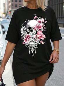 Plus Size Women's Round Neck T-Shirt With Butterfly Print And Slogans, Graphic T-Shirts For Women With Phrases Like "Faith MAKES ALL THINGS POSSIBLE", "Hope MAKES ALL THINGS WORK", "Love MAKES ALL THINGS EASILY" - 灰色的 - 查看 3