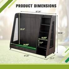 Gray Wooden Golf Bag Storage Rack - Grey - View 10