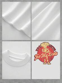 Gráfico alegre con una vaquera simpática frente a un sol rojo que transmite energía positiva y encanto del oeste ideal para espíritus libres camiseta de mujer  casual cómoda para uso diario - Blanco - Ver 4