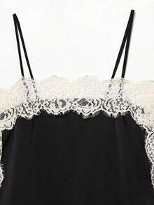 Blusa de satén y encaje blanca, elegante y de moda para mujer, nueva colección de verano DEEKA - Negro 2 - Ver 4