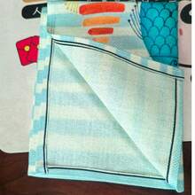 2/4/6pcs Blue & White Striped Fish Pattern Placemats, Size 12.5*16.5 Inches, Machine Washable Rectangular Tablemats, Suitable For Kitchen, Dining Room Decor, Holiday Celebration And Tabletop Decoration - Blue - View 3