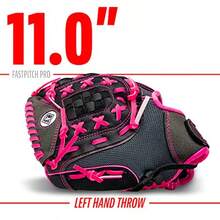 Franklin Sports Molino de Viento Serie Ligero Guante de Softball, 27.9 cm - Rosado y gris - Ver 4