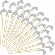 Golf Cocktail Picks, 4.7 IN Fancy Toothpicks For Appetizers, Wooden Fruit Skewers Bamboo Food Sticks For Sandwich, Masters Golf Themed Party Decorations Supplies Drinks Decor Charcuterie Accessories - Xem 8