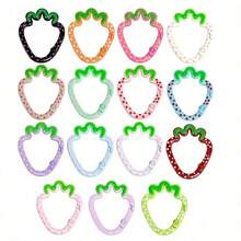 8 PCS Strawberry Aluminum Alloy Carabiner Clips - Spring Loaded Carabiner, Open Spring Clasp, Multi-Function Clips & DIY Accessories, For DIY Jewelry Craft & Keychain Connectors - 8 - Strawberries - View 2