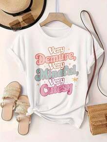 Women's Vintage Style Short Sleeve Casual T-Shirt - Very Discreet, Very Delicate, Very Cute, Round Neck, Summer Top, Machine Washable, Ladies' T-Shirts, Casual Wear, Modern Look, Comfortable Fit

BlackFashion - 白色 - 查看 2