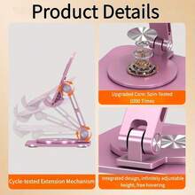360° Adjustable Butterfly Phone Holder - Durable Foldable Desktop Stand - Suitable For Phones And Tablets, No Battery Required - Pink - View 4