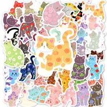 50pcs Cute Cat Stickers, Waterproof Cartoon Animal Stickers For Decorating Diaries, Stationery Doodle Stickers - 50 Cute Cat Stickers - View 2