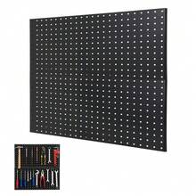 Paneles de tablero perforado de metal resistente para garaje y taller – Diseño flexible, organizador de pared de acero de 24"x12"/24"x24"/48"x24", sistema modular, fácil instalación, ideal para almacenamiento en el hogar, cocina y sala de manualidades. - / - Ver 1
