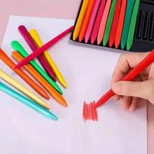 12/24/36 Colors Non-Dirty Hands Double-Headed Crayon Erasable Painting Tools Triangular Wax Pencil Graffiti Oil Stick Painting School Office Supplies - Sets - View 5