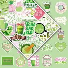 50 st. pastellgröna estetiska klistermärken i koreansk matcha-flicka-stil, kreativa skrivbordsmaterial - Matcha-tjejens estetik - Visa 4