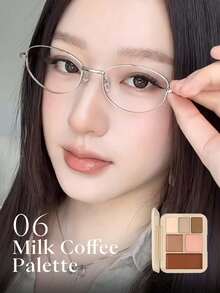 JOOCYEE LOOKBOOK 多功能彩妆盘 咖啡系列 新色号，多合一面部彩妆盘，包含眼影、高光、腮红、修容，哑光和珠光质地，大地色系，适合日常妆容 - #06 Milk Coffee Palette - 查看 2
